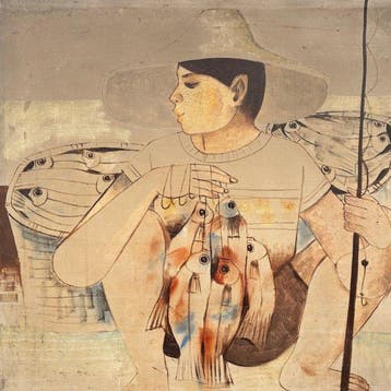Paco Gorospe (1939-2002) - Portrait de Pêcheur Philippin, Antiek en Kunst, Kunst | Schilderijen | Klassiek