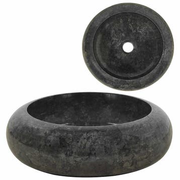 vidaXL Gootsteen 40x12 cm marmer zwart, Verzenden, Nieuw