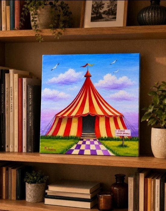 Monica Zambon - Circo senza animali, Antiquités & Art, Art | Peinture | Moderne