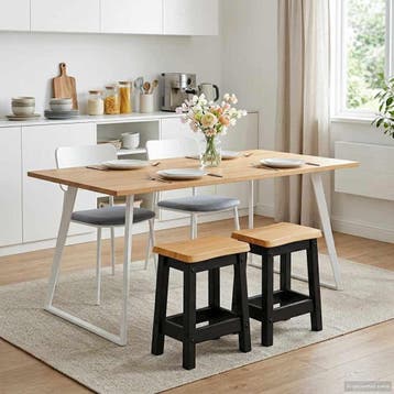 vidaXL Barkruk EKAI 2 st Zwart 40 x 29 x 45,5 cm Massief, Verzenden