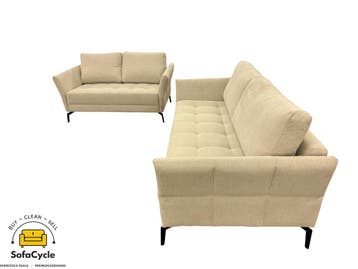 3-zit + 2-zit wit in stof – overstock, Huis en Inrichting, Verzenden, Nieuw