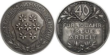 Zilver medaille ohne Jahr Weimar, Verzenden, België