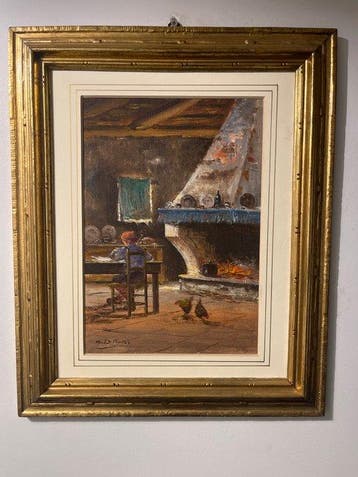 Mario Fattori (1930) - Scena d’interno con figura