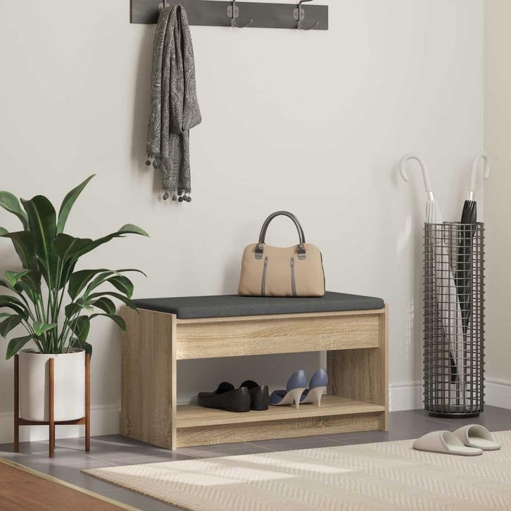 vidaXL Hallenbank Sonoma Eik 83 x 38 x 45 cm Geengineerd, Huis en Inrichting, Overige Huis en Inrichting, Nieuw, Verzenden