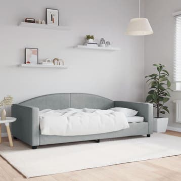 vidaXL Slaapbank 100x190 cm stof lichtgrijs, Huis en Inrichting, Verzenden, Nieuw