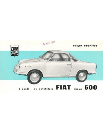 1961 MORETTI FIAT 500 BROCHURE ITALIAANS, Nieuw