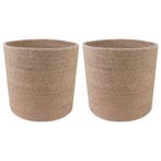 vidaXL Plantenpot Set 2 pcs Naturel Ø 21 x 21 cm 100% Tossa, Verzenden, Nieuw