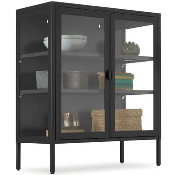 metalen vitrinekast - zwart, Huis en Inrichting, Verzenden, Nieuw