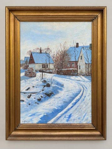 Scandinavian School (XX) - Skandinavische Winterlandschaft;