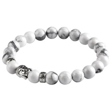 Fako Bijoux - Buddha Armband - Deluxe - Wit, Handtassen en Accessoires, Armbanden, Verzenden, Nieuw