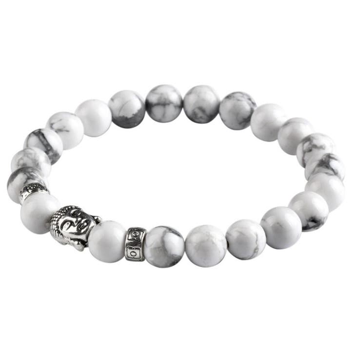 Fako Bijoux - Buddha Armband - Deluxe - Wit, Handtassen en Accessoires, Armbanden, Verzenden
