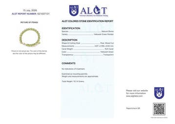 Sans prix de réserve - Bracelet Argent - Peridot - Certifié, Handtassen en Accessoires, Antieke sieraden