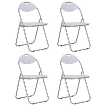 vidaXL Opklapbare stoelen, 4 stuks, wit kunstleer, Huis en Inrichting, Stoelen, Verzenden, Nieuw