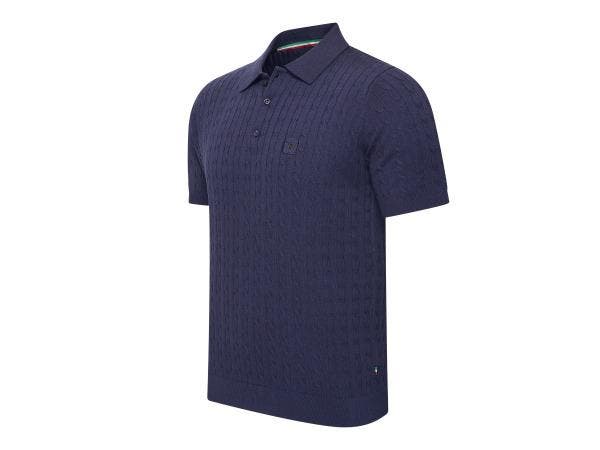Veiling - Cappuccino Italia Caorle Cable Knit Polo Navy - L, Vêtements | Hommes, T-shirts