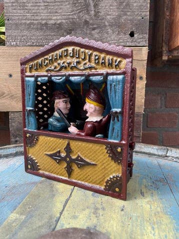 Decoratief ornament - Mechanische spaarpot Punch and Judy