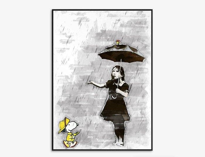 Benny Arte - Banksy, November rain, Antiquités & Art, Art | Objets design