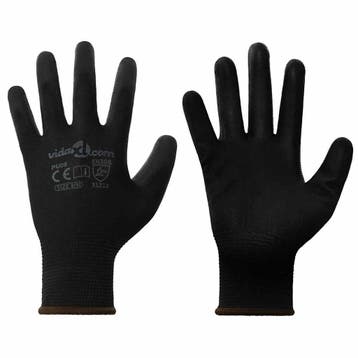 vidaXL Werkhandschoenen 24 st Zwart 8 / m Polyester, Tuin en Terras, Werkkleding, Verzenden, Nieuw