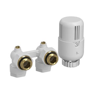 Belrad H-Blok haaks radiatoraansluitset vloeraansluiting set, Verzenden, Nieuw, Thermostaat
