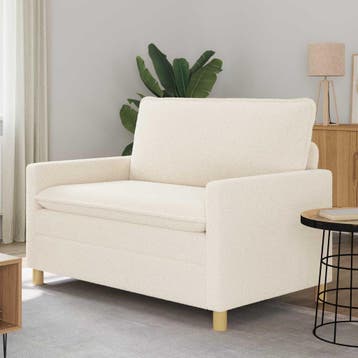 vidaXL bank / zetel Crèmekleurig 126 x 81 x 87,5 cm Stof, Huis en Inrichting, Verzenden, Nieuw