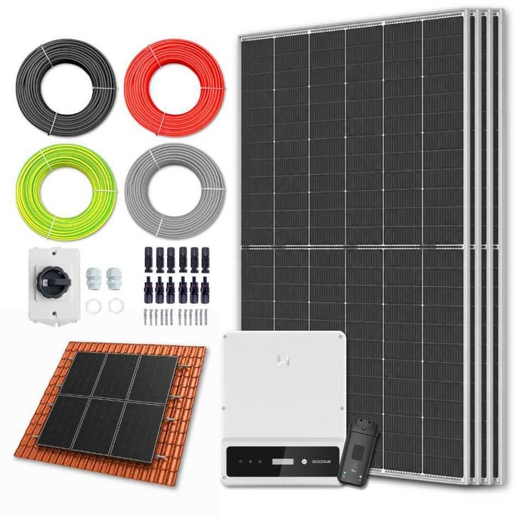 Zonnepanelen pakket voor schuindak - 2.2 kW - 4x 560, Doe-het-zelf en Bouw, Zonnepanelen en Toebehoren, Ophalen of Verzenden