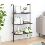 vidaXL Ladderrek met 3 schappen 64x35x120,5 cm zwart, Huis en Inrichting, Verzenden, Nieuw