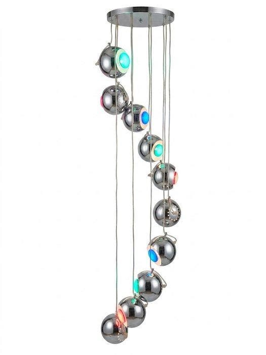 Cluster plafondlamp - Chroom, Metaal, Glas, Plastic, Antiquités & Art, Antiquités | Éclairage