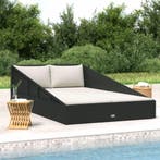 vidaXL Tuinbed 110x200 cm poly rattan grijs, Verzenden, Nieuw