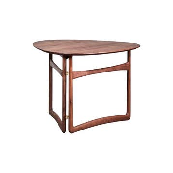 &tradition Drop Leaf Hm5 Bijzettafel Hout Messing Bruin -, 45 tot 60 cm, Verzenden, Zo goed als nieuw, Eclectisch/Hollywood Regency