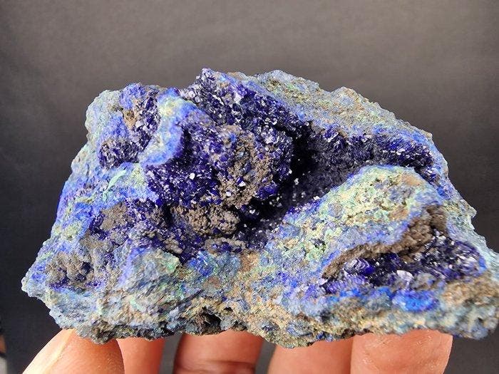 azuriet En malachiet, grote stukken - Hoogte: 80 mm -, Verzamelen, Mineralen en Fossielen