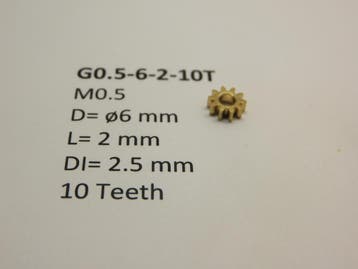 Micromotor G0.5-6-2-10T messing tandwiel (2 mm, ø gat 2.5, Hobby en Vrije tijd, Overige merken, Gelijkstroom, Verzenden, Overige typen