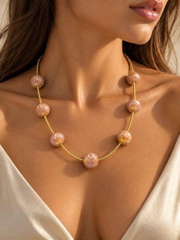 Murano-glas - Halsketting - ketting van 24K goudblad, Antiquités & Art
