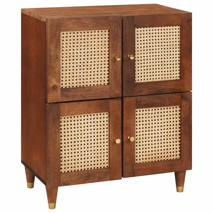 vidaXL Dressoir Bruin 60 x 33,5 x 75 cm Massief Mango Hout, Huis en Inrichting, Kasten | Dressoirs, Nieuw, Verzenden