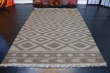 Handgeweven Kelim-tapijt uit Turkije, vintage, wol,