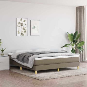 vidaXL Boxspring bed stof taupe 160x200 cm, Verzenden