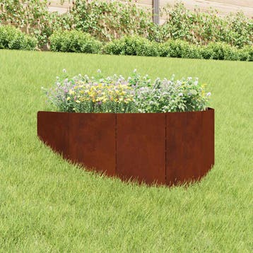 vidaXL Gazonrand 100 x 45 cm Staal Roestig, Verzenden
