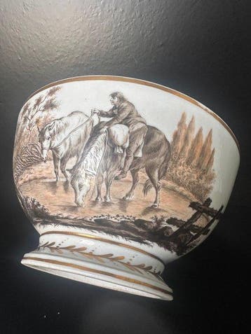 Porcelaine de Paris - Kom - Antique punch bowls featuring