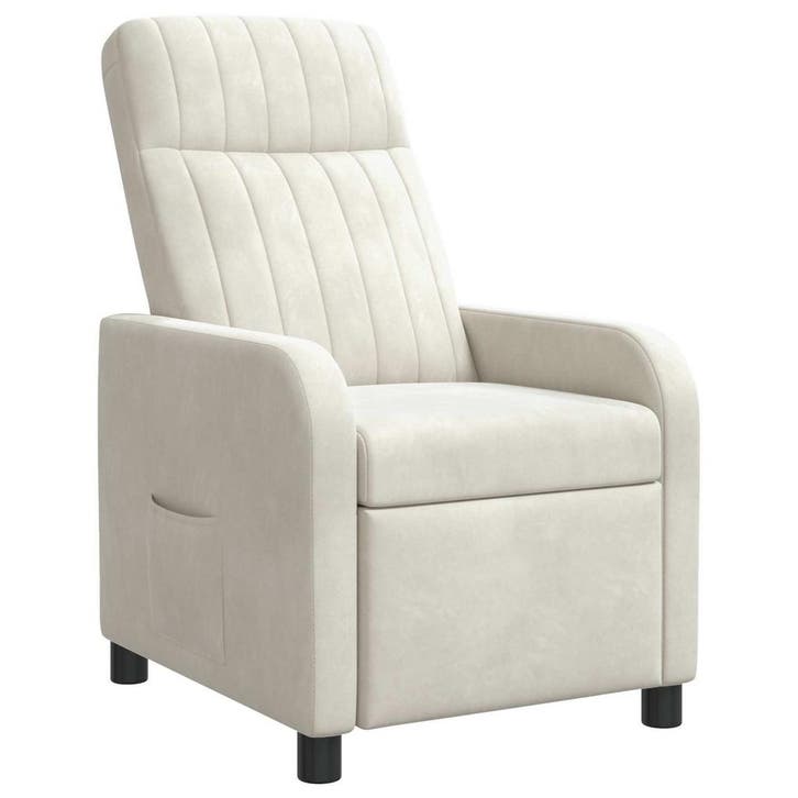 vidaXL Recliner Crèmekleurig fluweel, Huis en Inrichting, Fauteuils, Nieuw, Verzenden