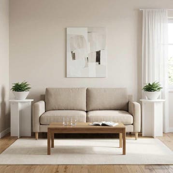 vidaXL Plantenstand 2 st Wit Ø40 x 60 cm Bewerkt hout, Verzenden, Nieuw