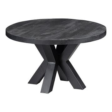 Salontafel Mangohout Rond Tara 70 Zwart, Huis en Inrichting, Verzenden, Rond, Nieuw, Industriële meubels