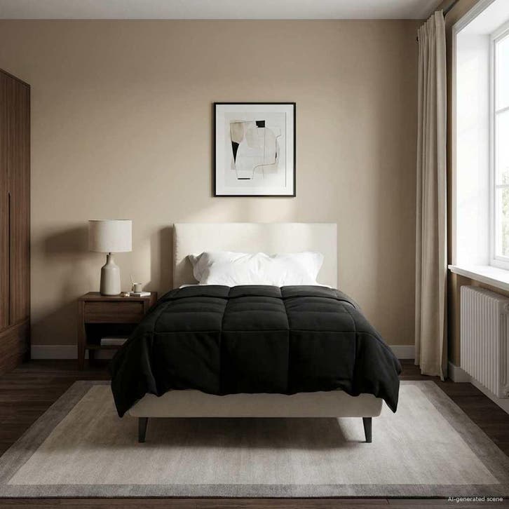 vidaXL Winter Duvet Gekwilt Zwart 155 x 220 cm Microvezel, Huis en Inrichting, Slaapkamer | Beddengoed, Nieuw, Verzenden