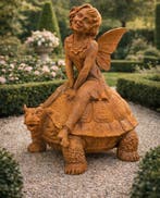 Beeld, XXL Fairy on Turtle - 82 cm - IJzer - 2026