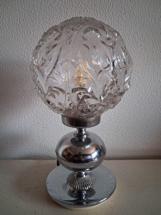 Lampe de table - Laiton argenté, Cristal, verre moulé -, Huis en Inrichting, Overige Huis en Inrichting