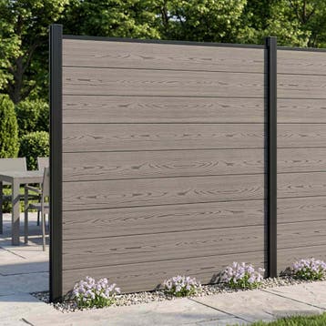 vidaXL Hekset 175 x 186 cm WPC en Aluminium Grijs, Verzenden