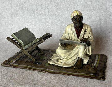 Beeld, “Koran Scribe” - 11.2 cm - Brons