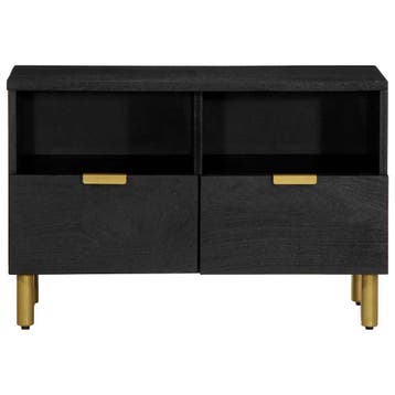 vidaXL Tv-meubel 70x33x46 cm bewerkt hout zwart, Huis en Inrichting, Verzenden, Nieuw
