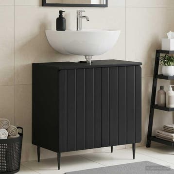 vidaXL Wastafel kabinet voor de badkamer ZWOLLE Zwart, Verzenden, Nieuw