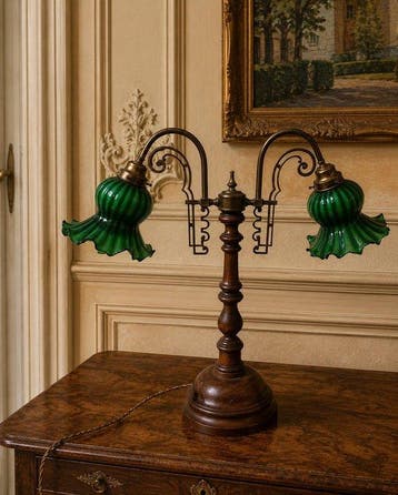 Lamp - Gegoten messing - Liberty-lamp uit het begin van de