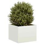 vidaXL Plantenbak 40x40x30 cm staal wit, Verzenden