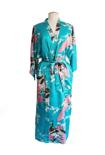 KIMU® Driekwarts Kimono Oceaanblauw L-XL Ochtendjas Yukata B, Kleding | Dames, Ophalen of Verzenden, Nieuw