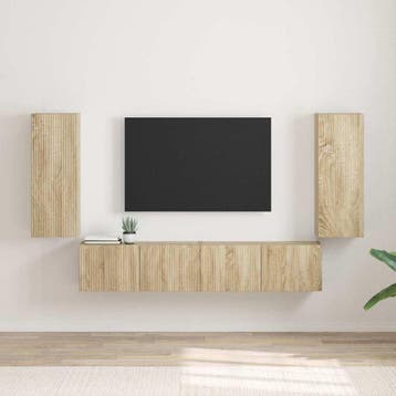 vidaXL TV Wandkast 2 st Sonoma Bewerkt hout, Verzenden, Nieuw